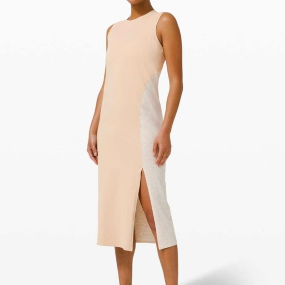 Lululemon LA Midi Dress Cafe Au Lait/Heather Cashew - Picture 2 of 4